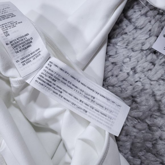 Abercrombie Soft A&F Collection Crew Neck Long Sleeve White Bodysuit Size Large - Picture 5 of 8